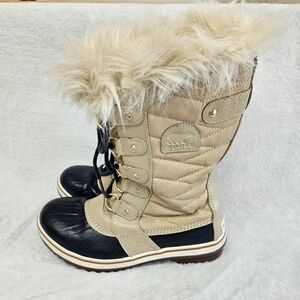 Sorel Tolfino II Waterproof Winter Boots Size 7 Faux Fur Lace Up